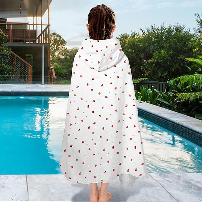 VOOVA & MOVAS Kids Bath Towel with Hood (3-8 Years) – 100% Cotton Soft Absorbent Swim Towel (30"x50") – Perfect for Pool, Beach, Bath,Orange
