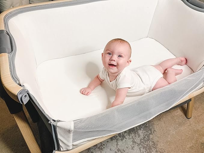 Bassinet Bed Sheets – Premium Bassinet Fitted Sheet for Halo, Mika Micky, Maxi Cosi & Others - 4 Pack 100% Jersey Knit - Bassinet Bedding for Standard Size Oval or Halo Bassinet Pads for Boys & Girls