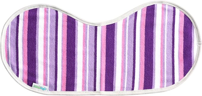 Kiddologic Baby Burp Cloth, Triple Protection, 2 Layers Soft Absorbent Terry, Waterproof Lining, Large Size Curved Design for Extra Coverage, Newborn/Infant Girl Burping Rag, Wild Orchid (Pink) Stripe