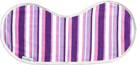 Kiddologic Baby Burp Cloth, Triple Protection, 2 Layers Soft Absorbent Terry, Waterproof Lining, Large Size Curved Design for Extra Coverage, Newborn/Infant Girl Burping Rag, Wild Orchid (Pink) Stripe