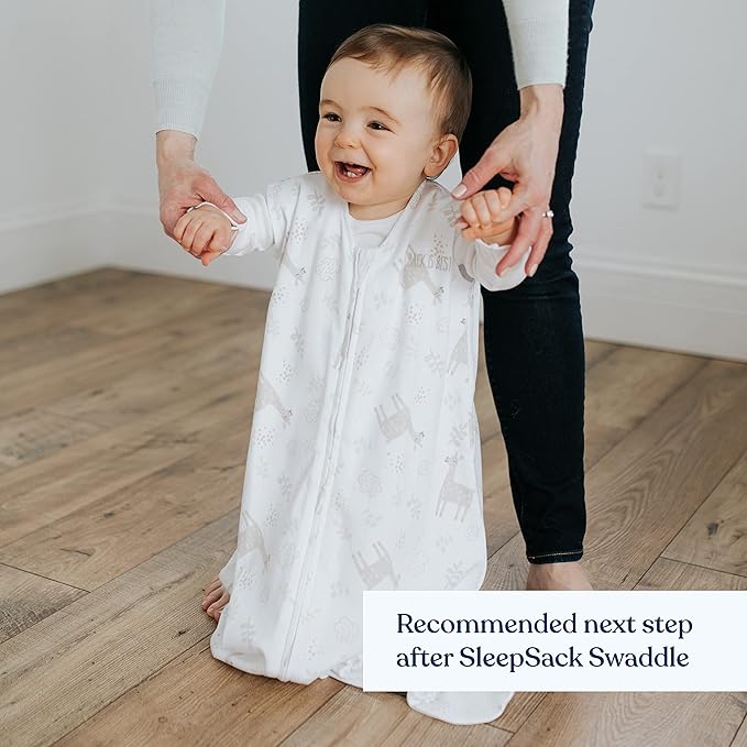 HALO SleepSack, 100% Cotton Wearable Blanket, Swaddle Transition Sleeping Bag, TOG 0.5, Llama Sand, Size Medium, 6-12 Months