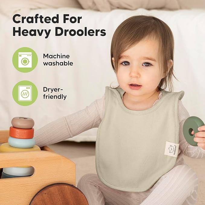 KeaBabies 8-Pack Baby Bibs for Boys, Girls - Pullover Bibs for Drooling Teething Baby Girl & Boy Toddler, Newborn, Soft & Absorbent, Cute Colors, Large Torso Coverage Keep Infant Clean & Dry (Dahlia)