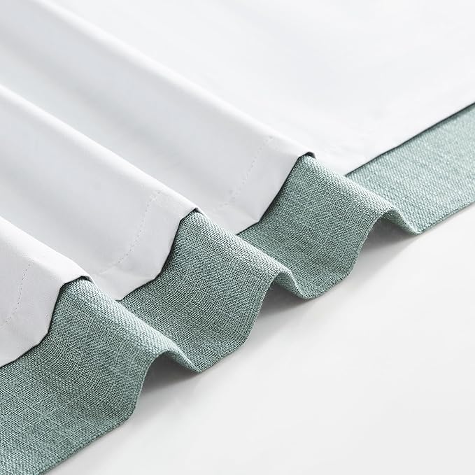 WEST LAKE Short Bailey Pinch Pleated Blackout Curtain Panels with Liners 63 Inches Long for Bedroom,Mineral Green Textured Fabric Drapes with Back Tabs,Thermal Insulating Window Treatment,40"Wx63"Lx2