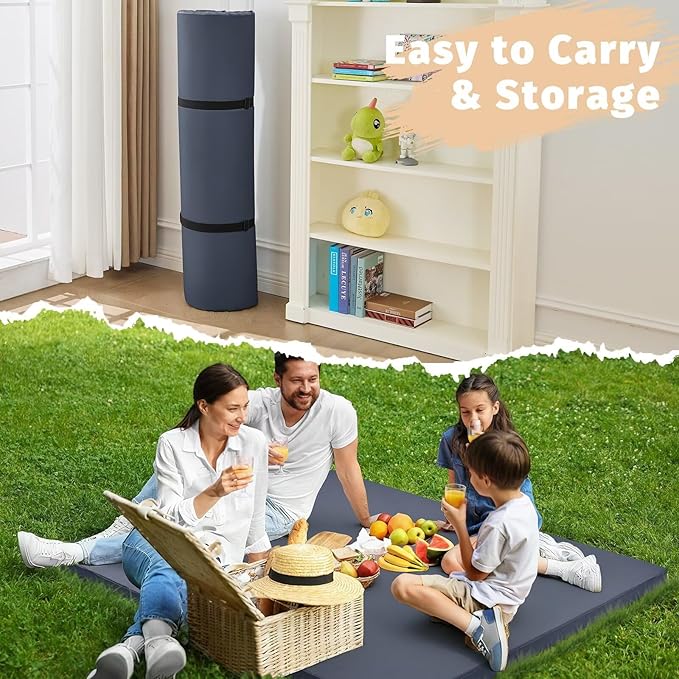 Waterproof Baby Play Mat for Floor 1.3" Thick Memory Foam 79 * 79 Cushion Playpen Playmat Tummy Time Crawling Mat Nursery Rug Pad Mattress Create Soft & Safe Area for Infants,Toddler,Kids,Navy