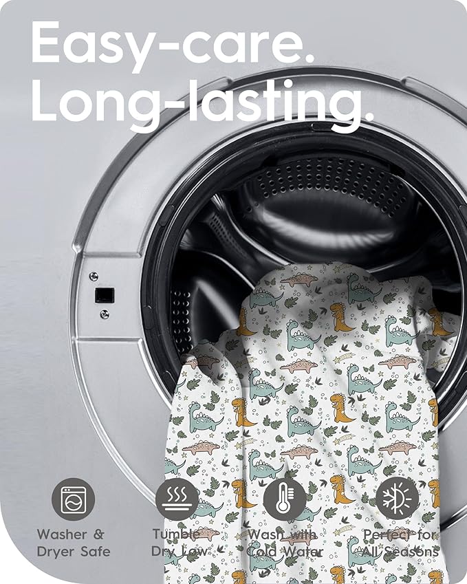 TotBasic Pack and Play Sheets Fitted, Ultra Soft Mini Crib Sheets Boy, Neutral Pack N Play Mattress Sheets Hypoallergenic and Soothing, Premium Jersey Playrad Sheets, Print Dino Animals, 2 Pack