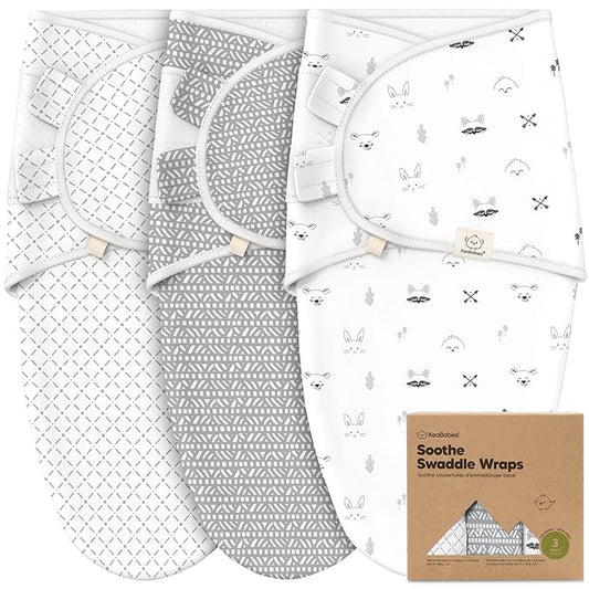 3-Pack Organic Baby Swaddle Sleep Sacks - Swaddles for Newborns, Infant 3-6 Months, Baby Girls, Boys, Soft & Snug Newborn Sleep Sack, Nursery Swaddling Blankets (Nordic, L)
