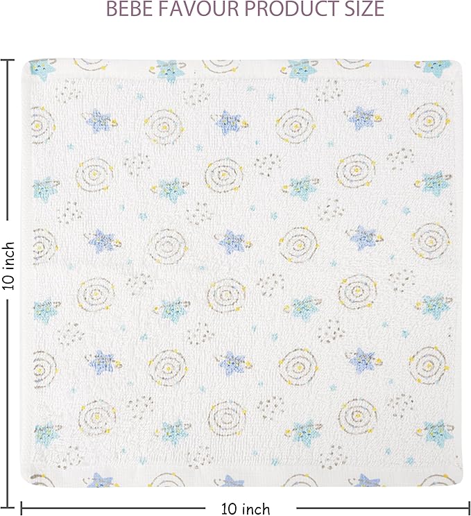 4 Pack Baby Washcloths 100% Cotton Soft and Absorbent Terry Wash Cloths for Sensitive Skin Face Hand Body Burp Rag Wipes Essentials for Newborns Infants Toddlers Girls Boys