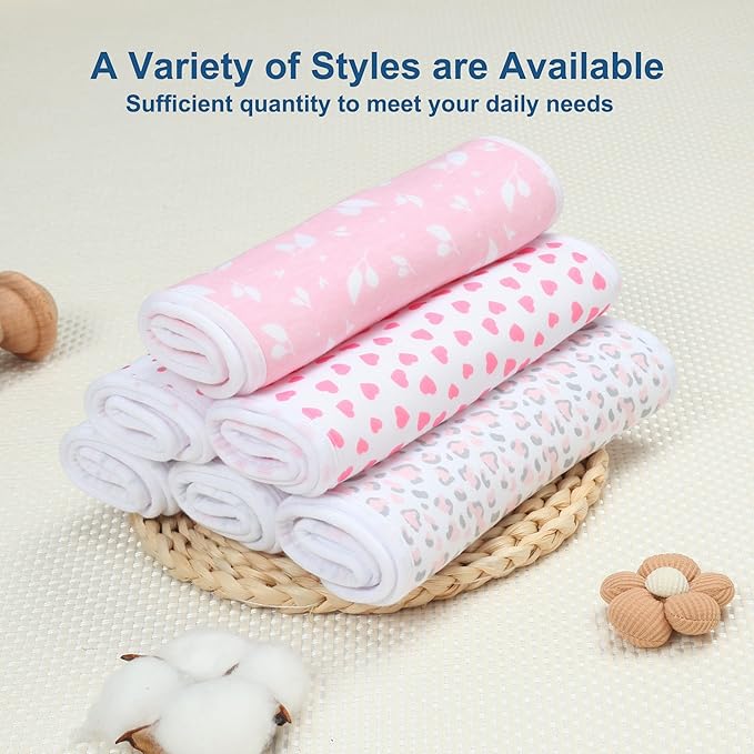 Hakochia Burp Cloths for Baby Boy & Girl Organic Cotton Large Unisex Burp Clothes Extra Absorbent Soft Neutral Burping Rags Spit Up Cloth Sets for Newborns 8 Pack