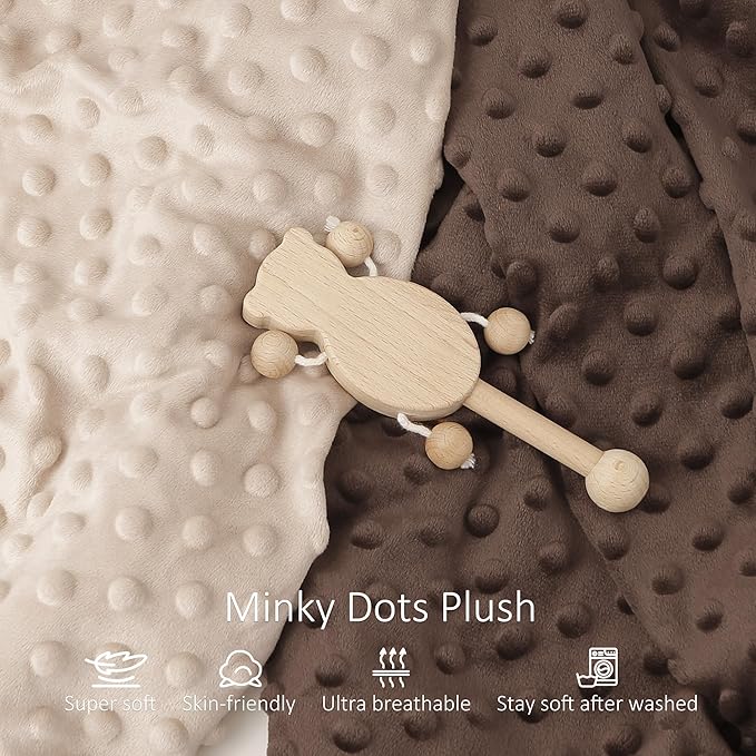 Susurration 2Pack Changing Pad Covers Super Soft Minky Dots Plush Changing Table Covers 33x17x7in Breathable Changing Pad Sheets for Unisex Baby Girls and Boys (Beige&Brown)