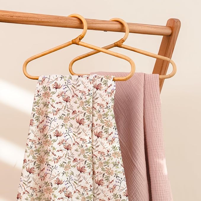 lulumoon Fitted Crib Sheets 2-Pack: Soft Muslin Cotton for Standard Crib - Boho Floral Print for Baby Girls Nursery Bedding & Gift