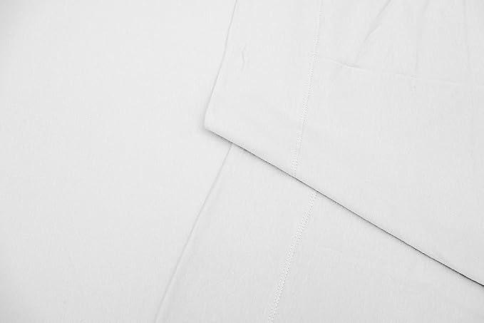 100% Cotton Bed Sheet Set with Deep Pocket - T-Shirt Fabric Jersey Knit - Extra Soft - Easy Fit - 3 Piece Set with Pillowcase - All Season - Comfy – 3 pcs (White, Twin)