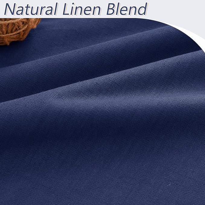 Guken 100% Blackout Curtains 80 Inch Length 2 Panels Set for Living Room Bedroom Back Tab Thermal Insulated Black Out Linen Drapes Room Darkening Window Curtains 80 Inches Long,Classic Blue