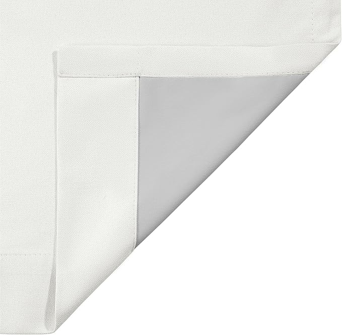 ChadMade Privacy Protection Curtains 84 Inches Long, Rod Pocket Back Tab Hook Belt Flat Hooks Drapes 2 Panels Blackout Window Treatments for Bedroom, Ivory White, 2 Panels, 50 W x 84 L Inch