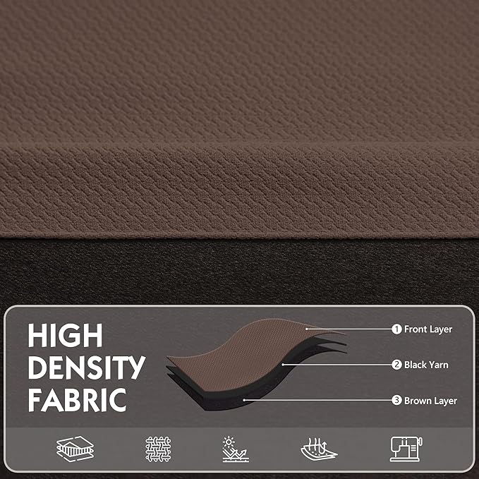 FMFUNCTEX 100% Blackout Curtains for Bedroom, Coffee Brown Curtains 63 Inches Long Textured Thermal Insulated Curtains for Living Room Drapes, Black Out Drapery Grommet Room Darkening 2 Panels