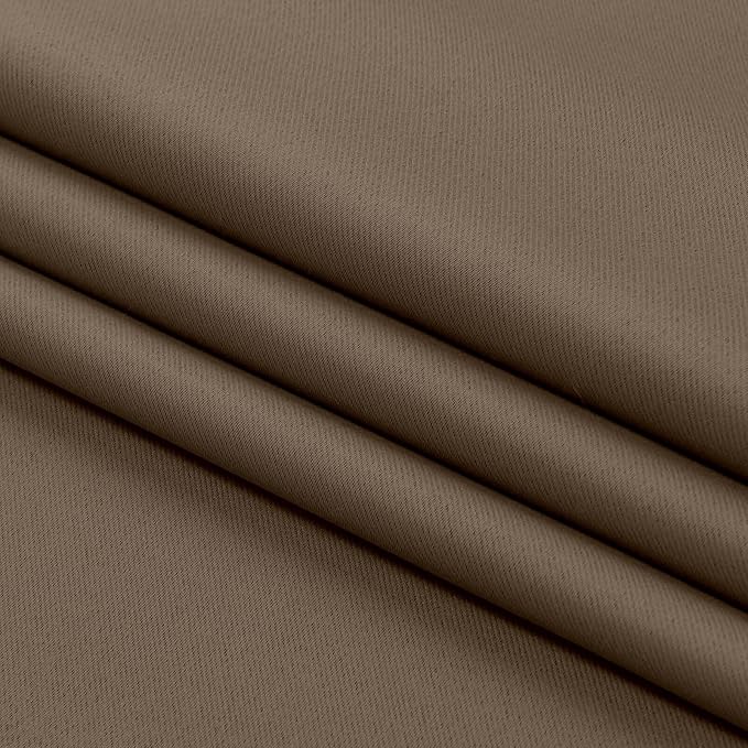 Aiyufeng Brown Short Blackout Curtains for Bedroom 45 Inches Long 2 Panels Set, Solid Thermal Insulated, Energy Saving Window Treatment Curtains Blackout Drapes, W40 x L45 Inch, Brown