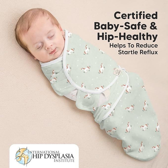 Baby Swaddle Sleep Sacks with Zipper - 3-Pack Swaddles for Newborns 0-3 Months, Infant, Baby Girls, Boys, Soft & Durable Newborn Sleep Sack, Easy Diaper Change Swaddling Blanket (Lunaris)