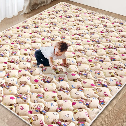 Baby Play Mat - 71" X 59",Premium Thicker Foam Machine Washable, Extra Large Anti-Slip Soft Cushioning Foam Playmats for Babies and Toddlers, Foldable Baby Crawling Mat for Playpen