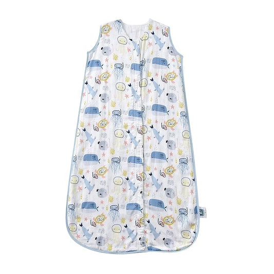 TADO MUSLIN Toddler Sleep Sack 1-2T, 0.5 TOG Lightweight Wearable Blanket, 100% Organic Cotton Muslin, Sleeveless, 2-Way YKK Zipper, OEKO-TEX Certified