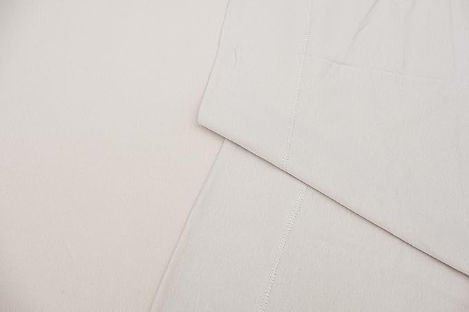 100% Cotton Bed Sheet Set with Deep Pocket - T-Shirt Fabric Jersey Knit - Extra Soft - Easy Fit - 4 Piece Set with Pillowcases - All Season - Comfy – 4 pcs (Beige, Full)