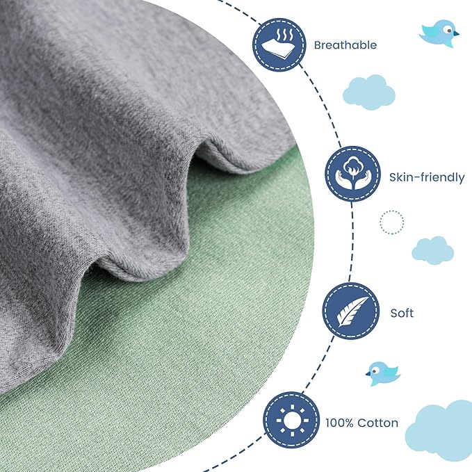 ZIGJOY Baby Transitional Swaddles for Newborns: 0.5 Tog Arms Up Sleep Sack 3-6-12 Months Soft Cotton Shark Fin 2 Way Zipper