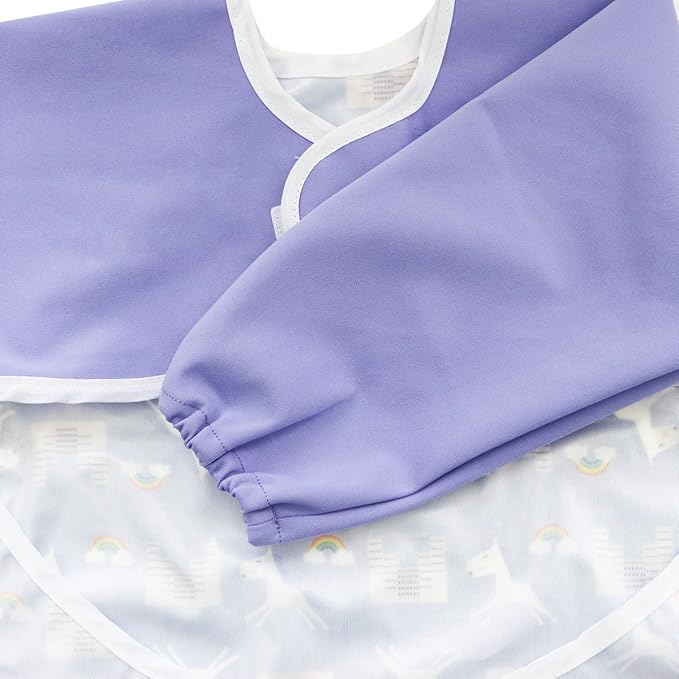 Hi Sprout Infant Toddler Baby Waterproof Sleeved Bib, Bib with Sleeves&Pocket, 6-24 Months
