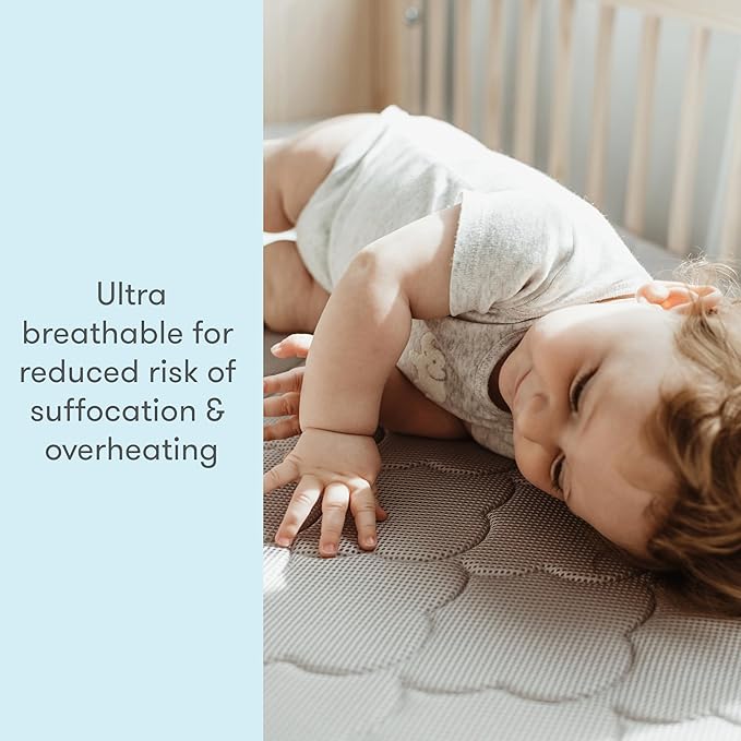 Newton Baby Crib Mattress and Toddler Bed - Ultra-Breathable Proven to Reduce Suffocation Risk, Washable Core & Cover, 2-Stage, Deluxe 5.5" Thick - Grey