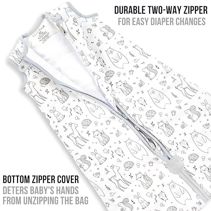 Mama Cheetah Baby Sleep Sack 2.5 TOG, Winter Baby Sleeping Bag with 2-Way Zipper, Organic Cotton Swaddle Transition Wearable Blanket for Boy Girl Infant Toddler, 12-18 Months, 1-Pack