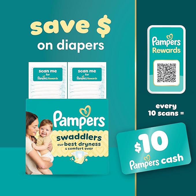 Pampers Swaddlers Diapers, Size 8 (30+ lbs), 38 Count, Absorbent, Keeps Baby Dry and Comfortable, Skin Safe Disposable Baby Diaper (Packaging May Vary)