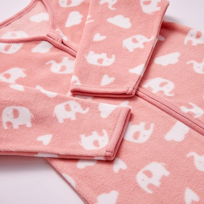 DaysU Micro Fleece Baby Sleep Sack 18-24 Months with Long Sleeves 1.5 TOG, Plush Warm Baby Wearable Blanket with 2-Way Zipper, Baby Girls Sleeping Bag for Toddler, Elephant