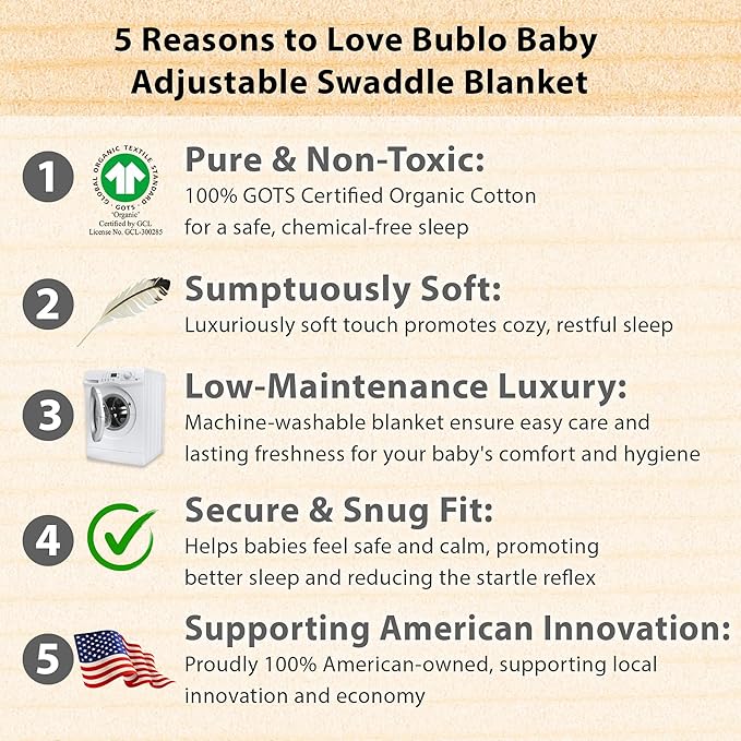 Bublo Baby Swaddles for Newborns – 3-Pack Infant Swaddles 3-6 Months – Adjustable Swaddle Sleep Sack – Soft Organic Cotton Baby Wrap for Safe & Cozy Sleep (Hearts-Flowers)