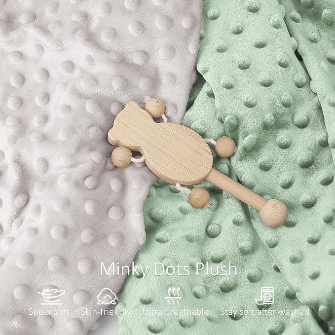 Susurration 2Pack Changing Pad Covers Super Soft Minky Dots Plush Changing Table Covers 33x17x7in Breathable Changing Pad Sheets for Unisex Baby Girls and Boys (Grey&Green)