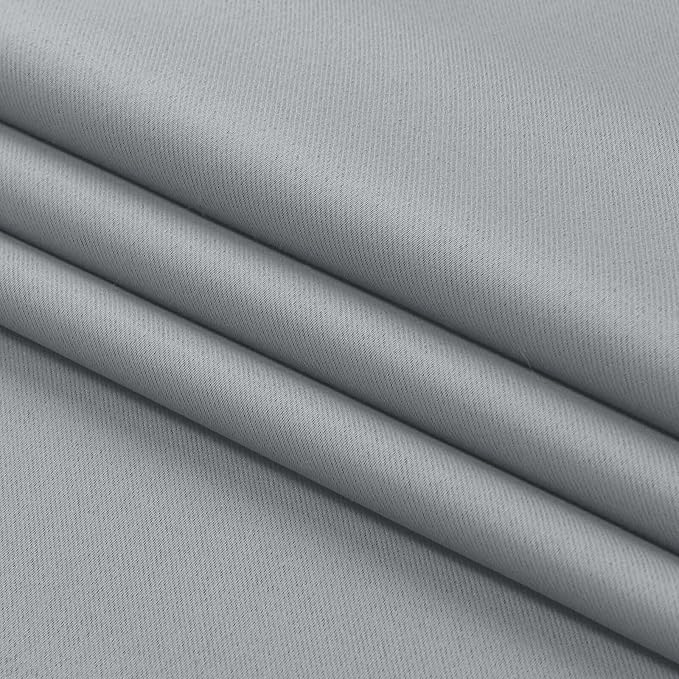 Aiyufeng Silver Grey Blackout Curtains for Bedroom 63 Inch Length 2 Panels, Solid Thermal Insulated Energy Saving Rod Pocket Window Treatment Curtains Blackout Drapes, W40 x L63 Inch, Silver