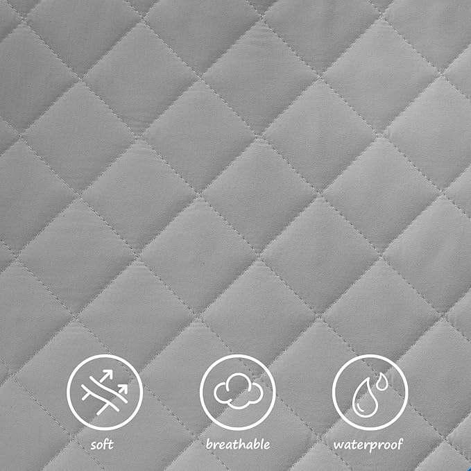 Bassinet Mattress Pad Cover Fit for AirClub/AMKE 3 in 1/HARPPA/TCBunny/MiClassic and Milliard Bedside Sleeper, Waterproof Bassinet Mattress Protector Quilted Bassinet Sheets (21" x 35") 2 Pack