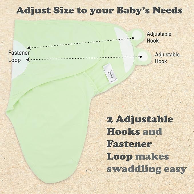 Bublo Baby Swaddles for Newborns – 3-Pack Infant Swaddles 3-6 Months – Adjustable Swaddle Sleep Sack – Soft Organic Cotton Baby Wrap for Safe & Cozy Sleep (Pastel Green)