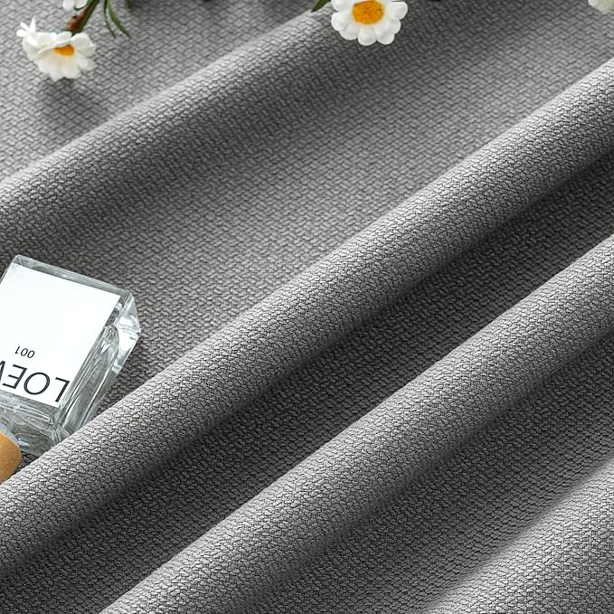 PrinceDeco 100% Blackout Curtains for Bedroom 108 Inches Length 2 Panels Set, Grommet Living Room Drapes, Thermal Insulated Blackout Curtains,Jacquard-Woven,55" W x108 L, Dove