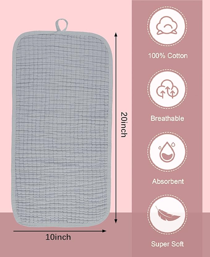 TRYISDICDVC 14Pack Muslin Baby Burp Cloths 100% Cotton 20"X10" Soft Absorbent Quick Drying Newborn Drool Baby Face Washcloths