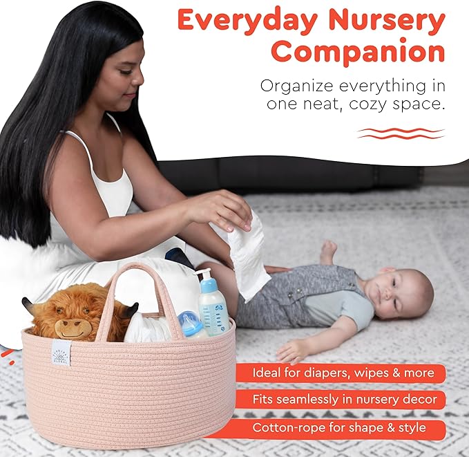 Diaper Caddy Organizer - Baby Shower Gifts - Newborn Essentials Must Haves - New Mommy Essentials - Boy or Girl Nursery Décor - Bed Caddy - Car Organizers and Storage.