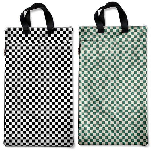 Mama Koala Reusable Hanging Wet Dry Bags for Baby Items, Cloth Diapers, Swimsuits, Travel, Gym Clothes, Beach, Pump Parts, Toiletries, Two Zippered Pockets, 2 Pack (W009L)