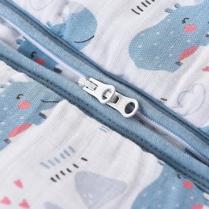 TADO MUSLIN Toddler Sleep Sack, 70% Rayon from Bamboo and 30% Cotton Baby Wearable Blanket Winter 2.5 TOG Sleeping Sacks Warm Soft Muslin Rhino (2-4T)