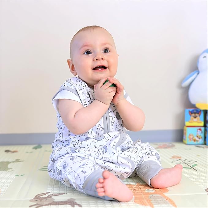 Mama Cheetah Toddler Sleep Sack with Feet 4T-5T, 0.5 TOG Organic Cotton Baby Wearable Blankets with Legs, Baby Sleeping Bag for Walkers, Early Walker X-Large, 3-Pack