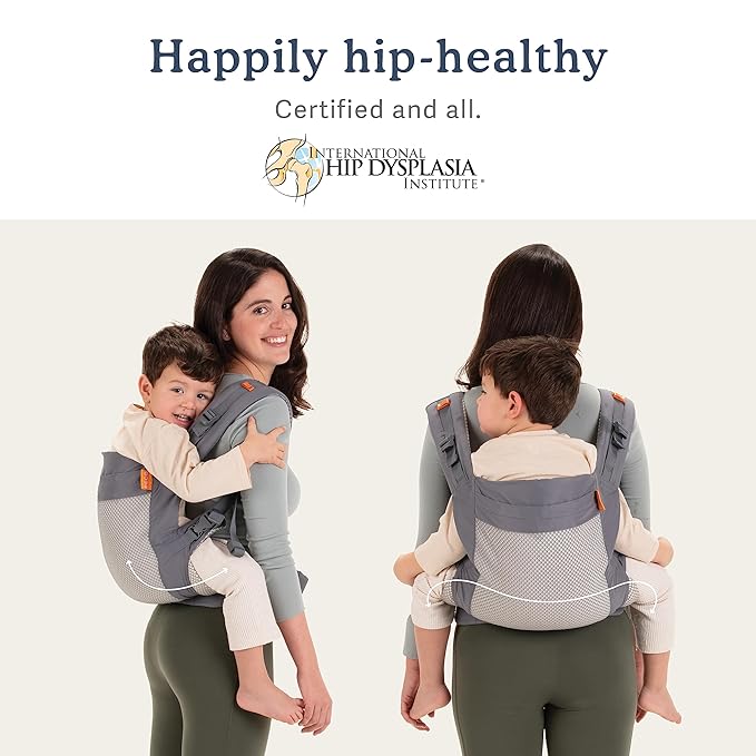Beco Toddler Carrier (20-60 lbs) with Breathable 3D Mesh & Extra Wide Seat - Front-Carry & Backpack Style - Lightweight Sling Carrier for Children from 18months - Cool Dark Grey