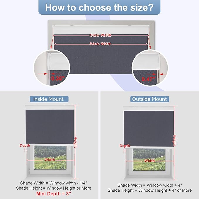 Allesin 100% Blackout Cordless Roller Shades for Windows, Free-Stop Shades, Thermal Insulated, UV Protection, Waterproof Fabric, Easy to Install for Home, Office, Bathroom (Dark Gary 35 x 72)