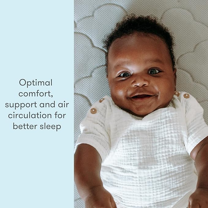 Newton Baby Crib Mattress and Toddler Bed - Ultra-Breathable Proven to Reduce Suffocation Risk, Washable Core & Cover, 2-Stage, Deluxe 5.5" Thick - Grey