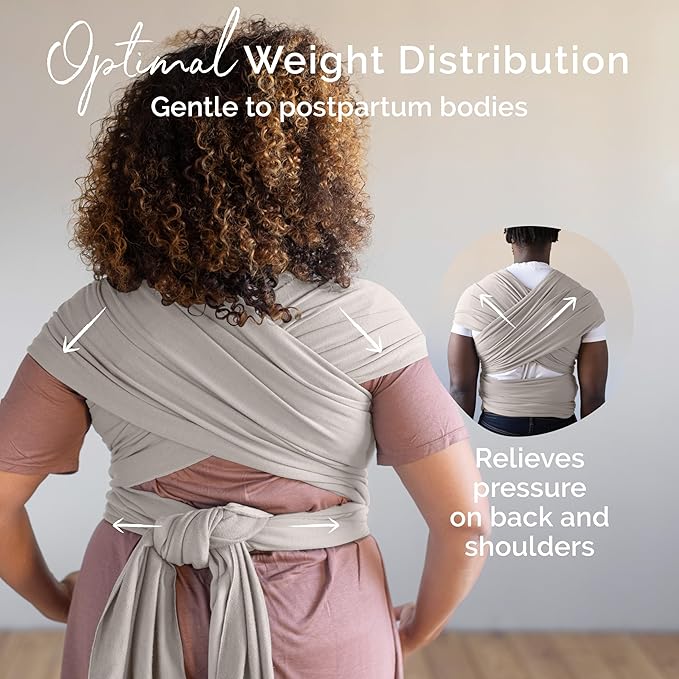 Boba Baby Wrap Carrier – Original Baby Sling Carrier for Newborns (7–35 lbs), Soft, Secure, Hands-Free & Ergonomic, Ideal for Comfortable Bonding, New Parents (Beige)