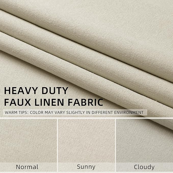 ChrisDowa 100% Blackout Birch Solid Curtains 108 Inches Long 2 Panels for Bedroom Living Room,Farmhouse Room Darkening Thermal Insulated Soundproof Grommet Top Window Treatment Drapes,52x108