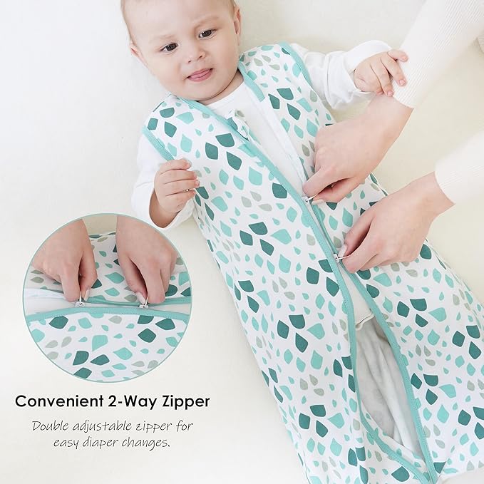 Cute Castle Baby Sleep Sack 0-6 Months - Lightweight 100% Cotton 2-Way Zipper TOG 0.5 Infant Wearable Blanket, Newborn Essentials Toddler Sleep Clothes (3 Pack Green)