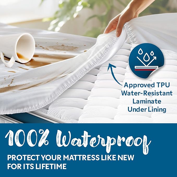 Guardmax Jersey Knitted Full XL Size Mattress Protector - Waterproof & Dust Mite Proof Mattress Cover with Stretchable Pockets - Soft, Comfortable, & Noiseless Waterproof Fitted Sheet.(54 x 80 X 13)