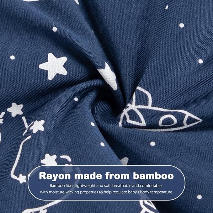 Mosebears Unisex Rayon Made from Bamboo Sleep Sack with 2-Way Zipper,2.5 Tog Baby Winter Sleep Sack(Navy Blue,18-36 Months)