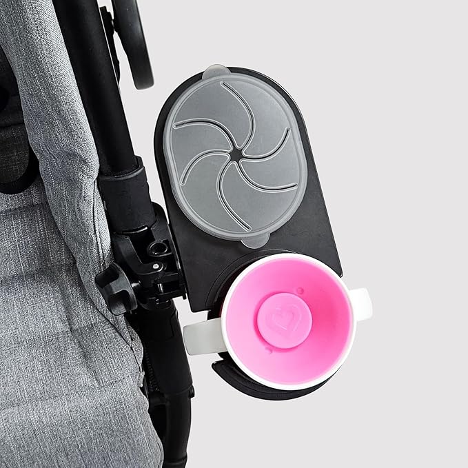 liuliuby Universal Stroller Snack Tray Attachment | Stroller Cup Holder Attachment Universal Snack Tray for Stroller Tray Attachment | Clip On Baby Stroller Accessories for Joggers, Umbrella & Wagons
