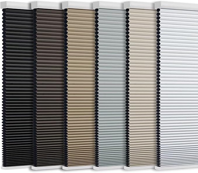 Changshade Cordless Blackout Cellular Shades for Indoor Windows Doors, Black Out Room Darkening HoneyComb Blinds Thermal Insulated 1.5 Inch Cell for Home, Bedroom, Bathroom, Nursey, 37"W×64"H, Taupe
